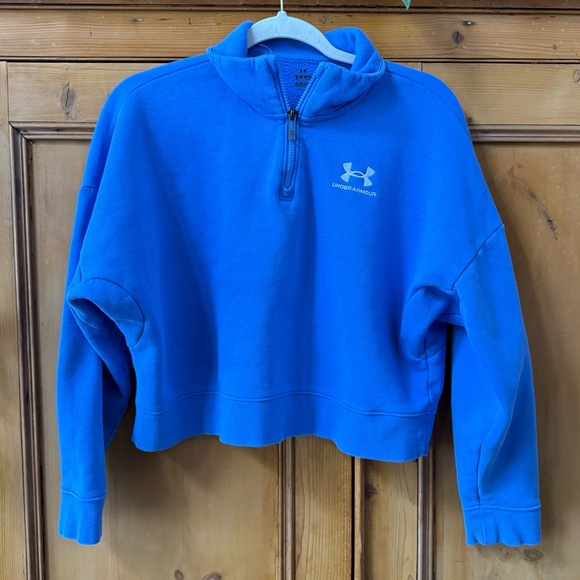 Under Armour Sweaters - Under Armour Women's Blue long sleeve half zip Sweater cropped boxy fit